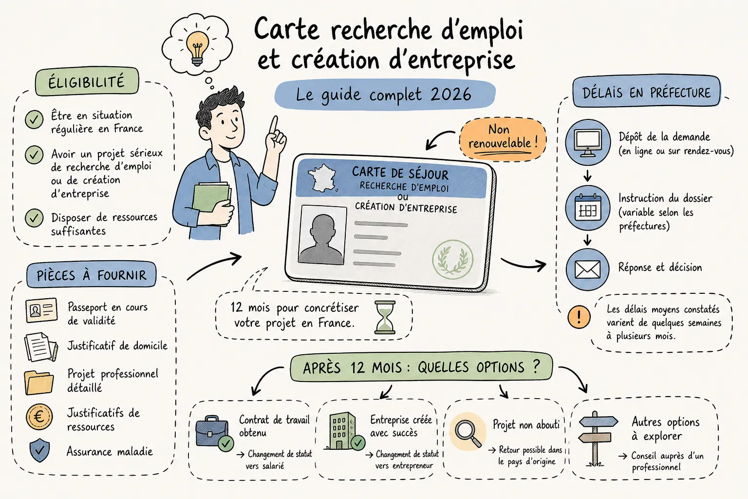Carte recherche d'emploi et création d'entreprise — Le guide complet 2026